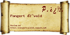 Pangert Évald névjegykártya
